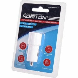 Адаптер/блок питания автомобильный ROBITON TwinUSB1000/Auto Адаптер/блок питания автомобильный ROBITON TwinUSB1000/Auto
