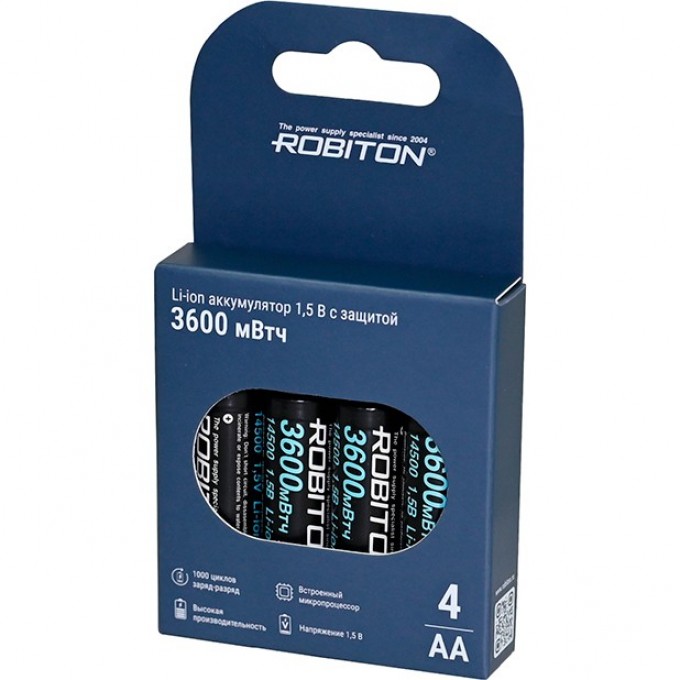 Аккумулятор ROBITON 14500-2200/box (AA) 3600мВтч, 2200мАч 1,5В с защитой BL4 19879