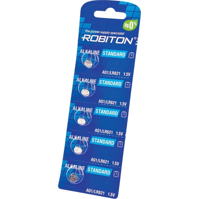 ROBITON STANDARD R-AG1-0-BL5 (0% Hg) AG1 LR621 364 164 LR60 BL5 УЦЕНКА срок годности до 12.2026г 20351