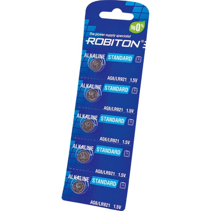 ROBITON STANDARD R-AG6-0-BL5 (0% Hg) AG6 LR921 370 LR69 МЦ-921 BL5 УЦЕНКА срок годности до 12.2026г 20350